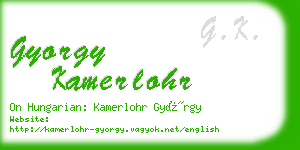 gyorgy kamerlohr business card